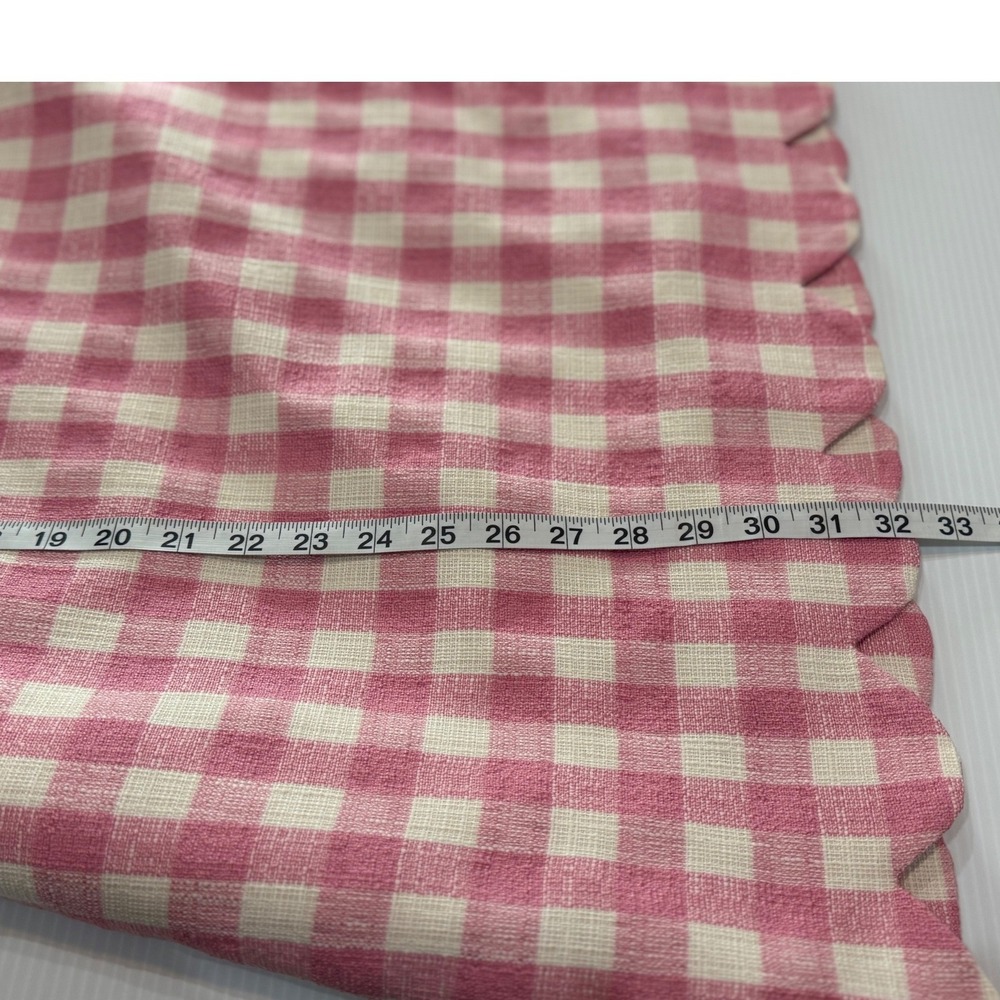 Mable Pink Gingham Scalloped Hem Mini Dress MD5410 Short Sleeve Tweed Check - Picture 9 of 9
